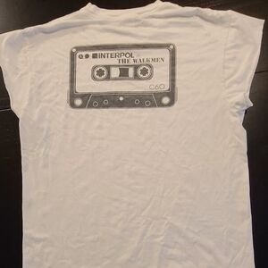 Interpol Cassette Tape Men's White Graphic T-Shirt, Medium